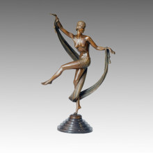 Танцор Бронзовая скульптура Лента Dance Deco Латунная статуя TPE-209 (J)